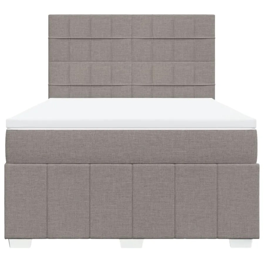 Sommier à lattes de lit avec matelas Taupe 140x190 cm Tissu - 6