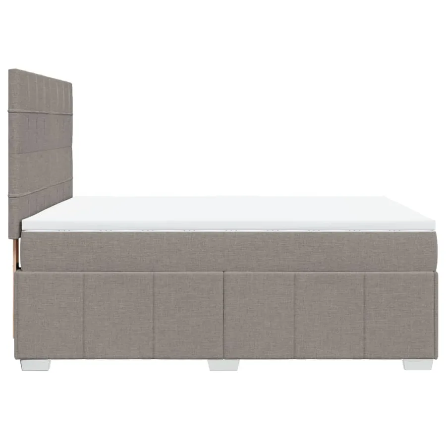 Sommier à lattes de lit avec matelas Taupe 140x190 cm Tissu - 7