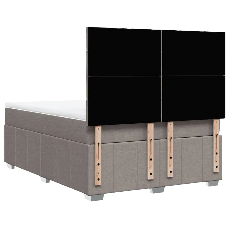 Sommier à lattes de lit avec matelas Taupe 140x190 cm Tissu - 8