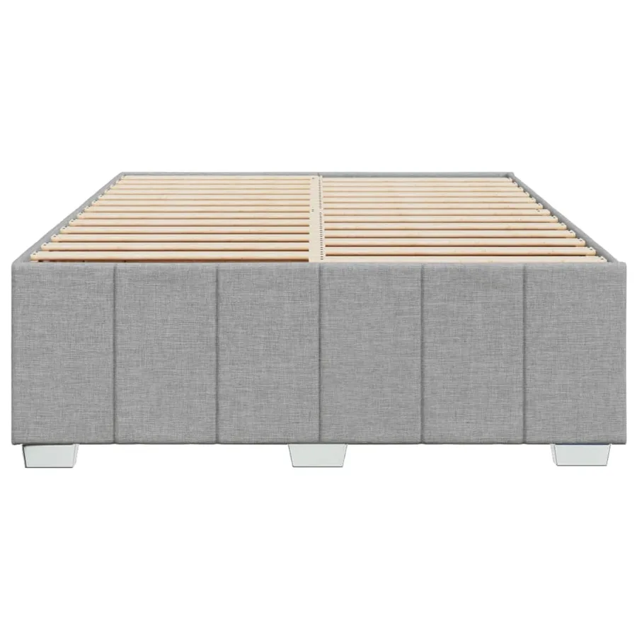 Cadre de lit sans matelas gris clair 140x190 cm tissu - 4
