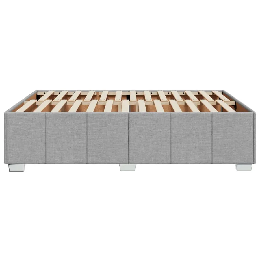 Cadre de lit sans matelas gris clair 140x190 cm tissu - 5