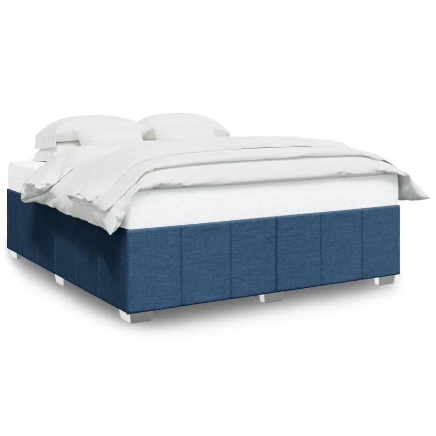 Cadre de lit sans matelas bleu 200x200 cm tissu - 2