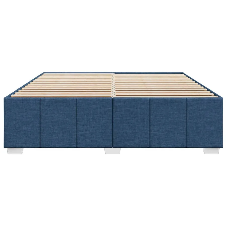 Cadre de lit sans matelas bleu 200x200 cm tissu - 4