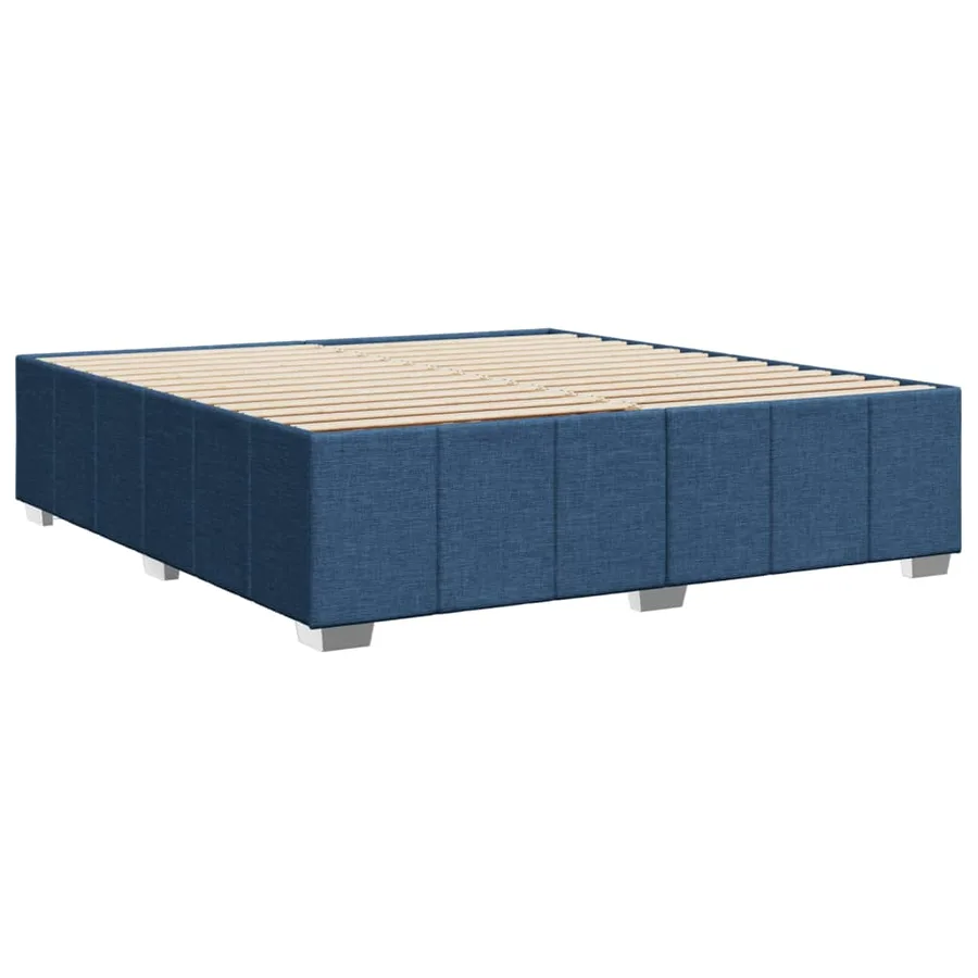 Cadre de lit sans matelas bleu 200x200 cm tissu - 6