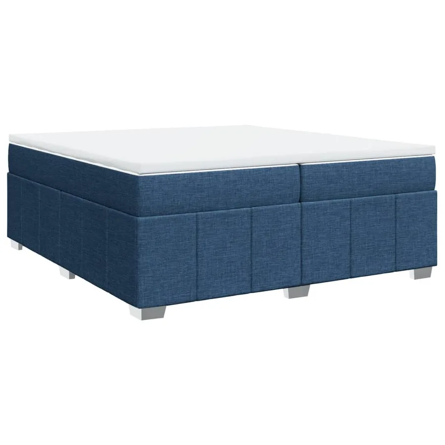 Sommier à lattes de lit avec matelas Bleu 200x200 cm Tissu - 2