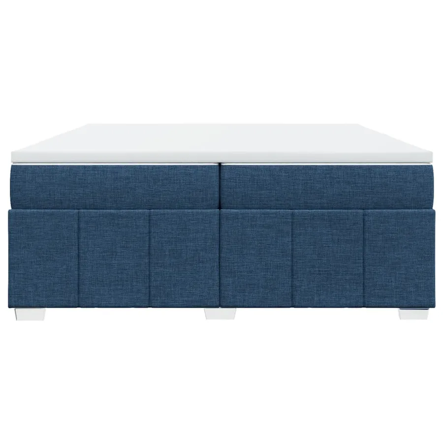 Sommier à lattes de lit avec matelas Bleu 200x200 cm Tissu - 4