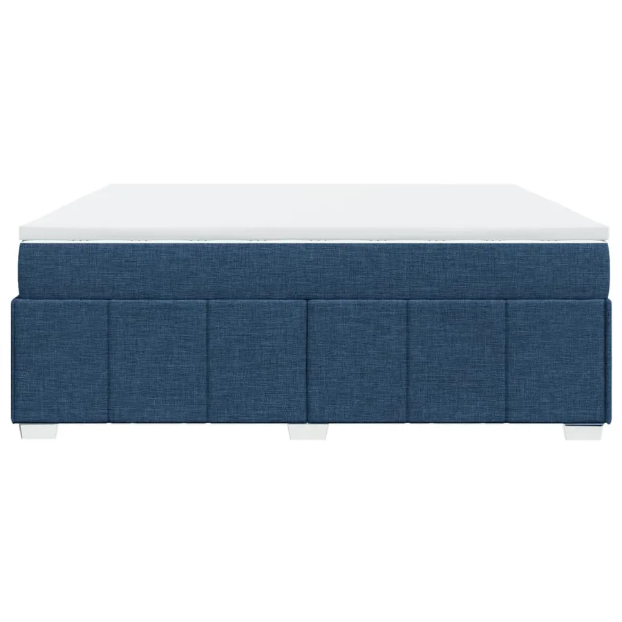 Sommier à lattes de lit avec matelas Bleu 200x200 cm Tissu - 8