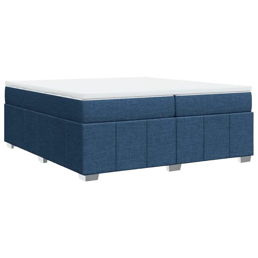 Sommier à lattes de lit avec matelas Bleu 200x200 cm Tissu - 9