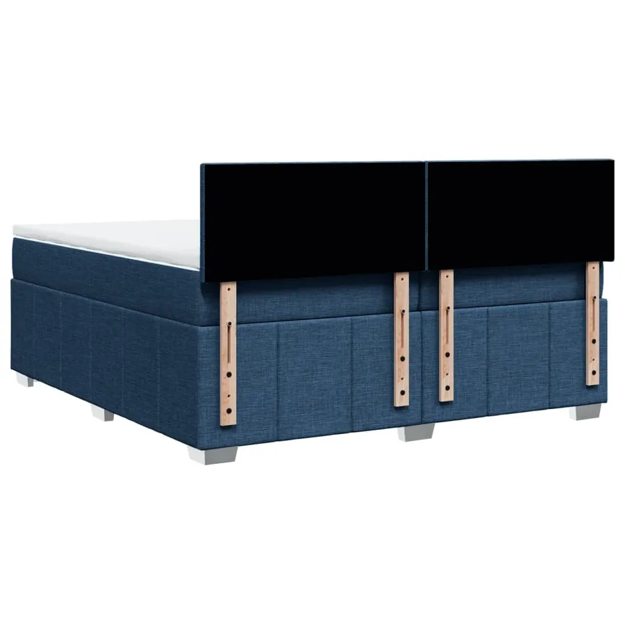 Sommier à lattes de lit avec matelas Bleu 200x200 cm Tissu - 6