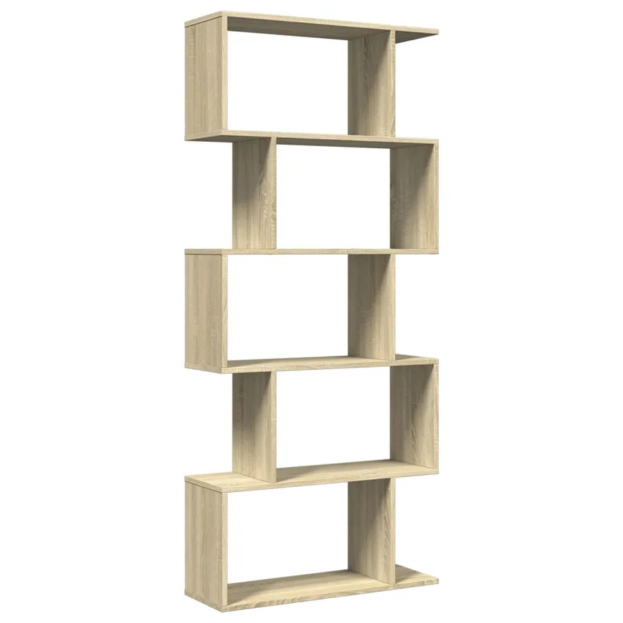 Étagère séparatrice de pièce 5 niveaux chêne sonoma 70x24x161cm - 2