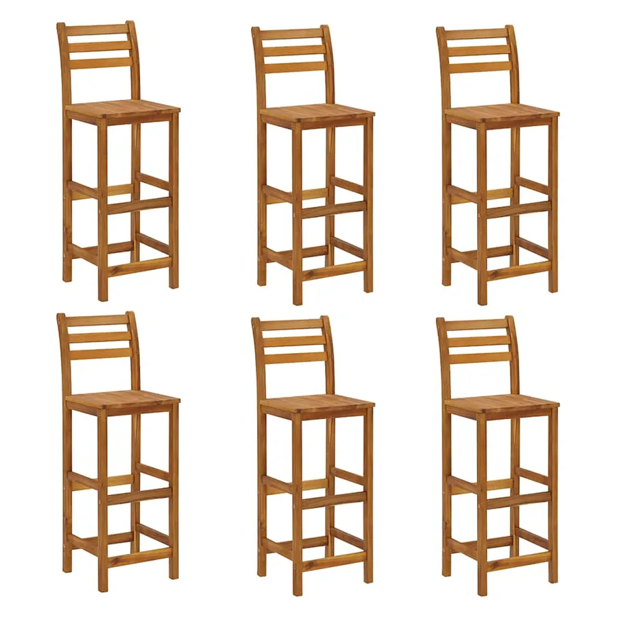 Ensemble de bar de jardin 7 pcs bois d'acacia solide - 5