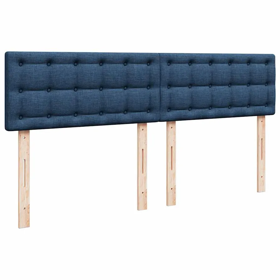Sommier à lattes de lit avec matelas Bleu 200x200 cm Tissu - 7