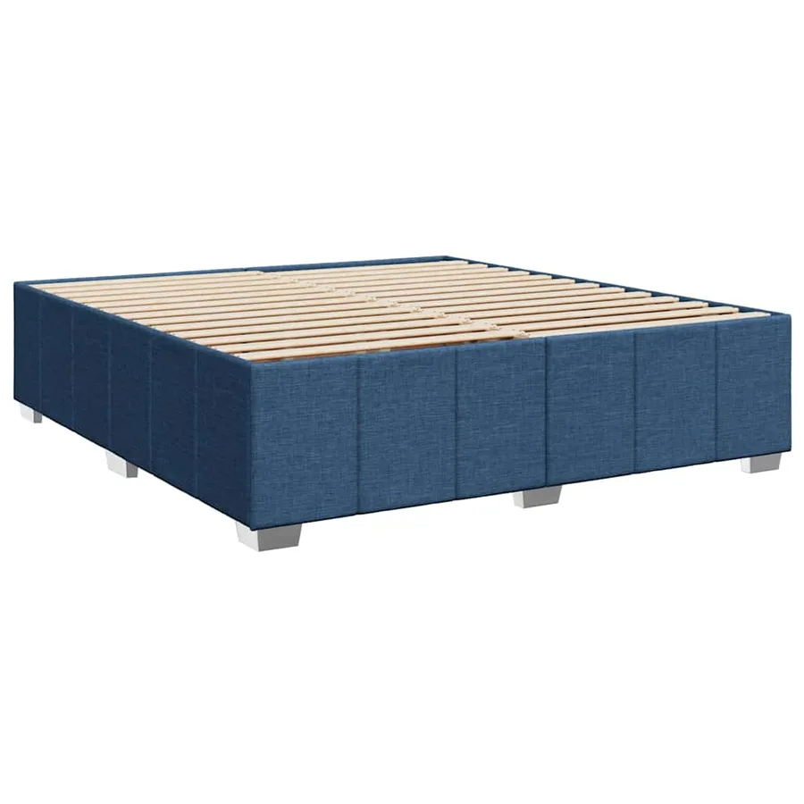 Sommier à lattes de lit avec matelas Bleu 200x200 cm Tissu - 8