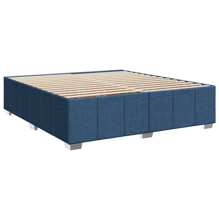 Sommier à lattes de lit avec matelas Bleu 200x200 cm Tissu - 9