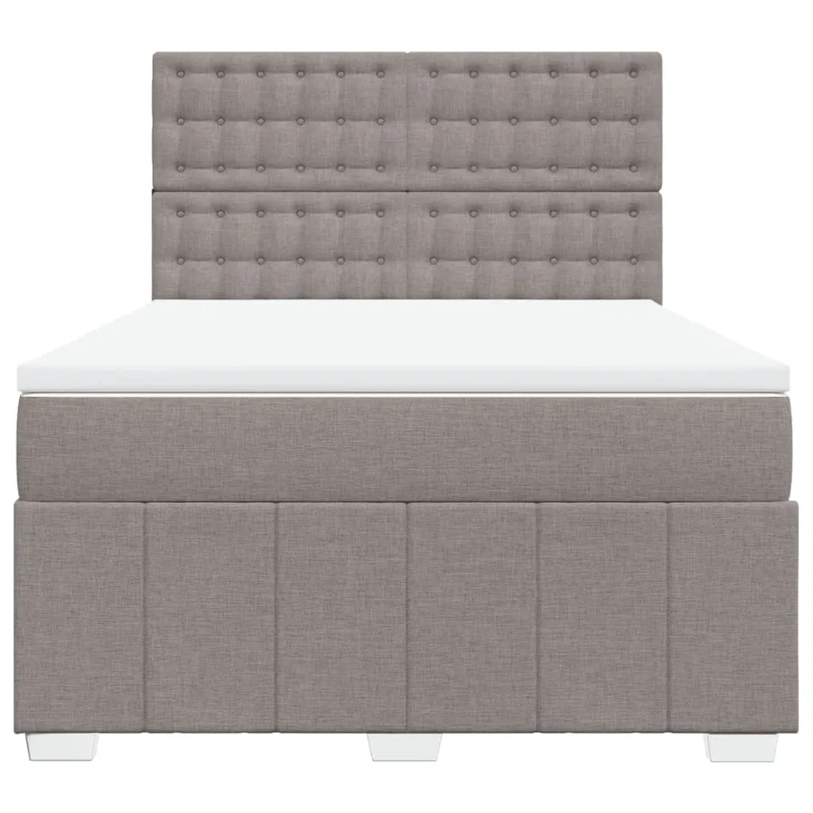 Sommier à lattes de lit avec matelas Taupe 140x200 cm Tissu - 4
