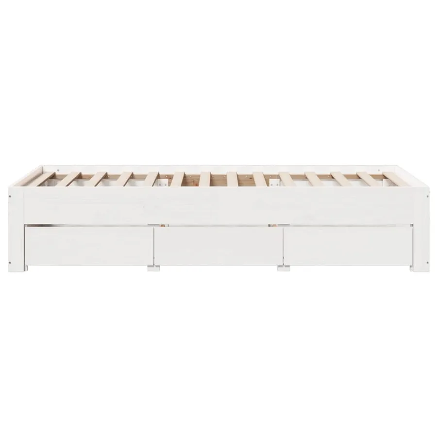 Cadre de lit sans matelas avec tiroirs 90x190 cm bois de pin - 5