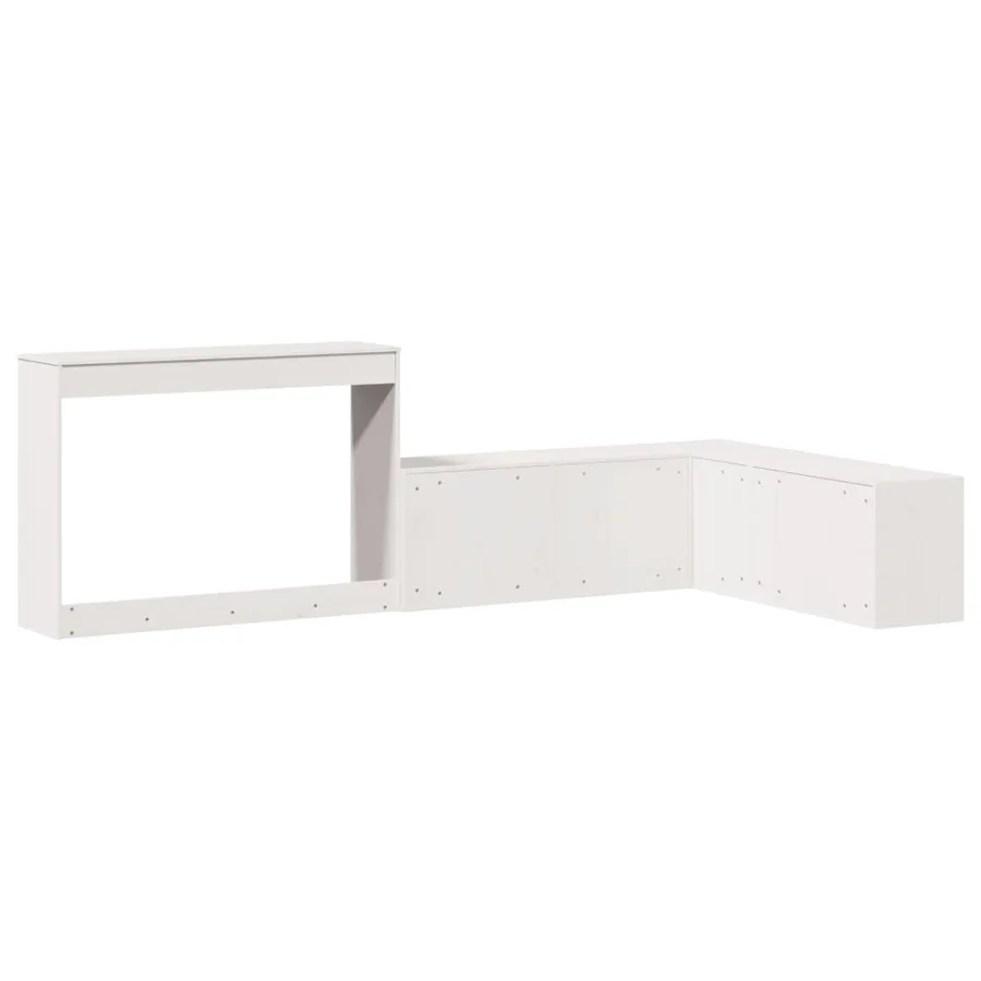 Table de chevet avec bureau blanc bois de pin massif - 6