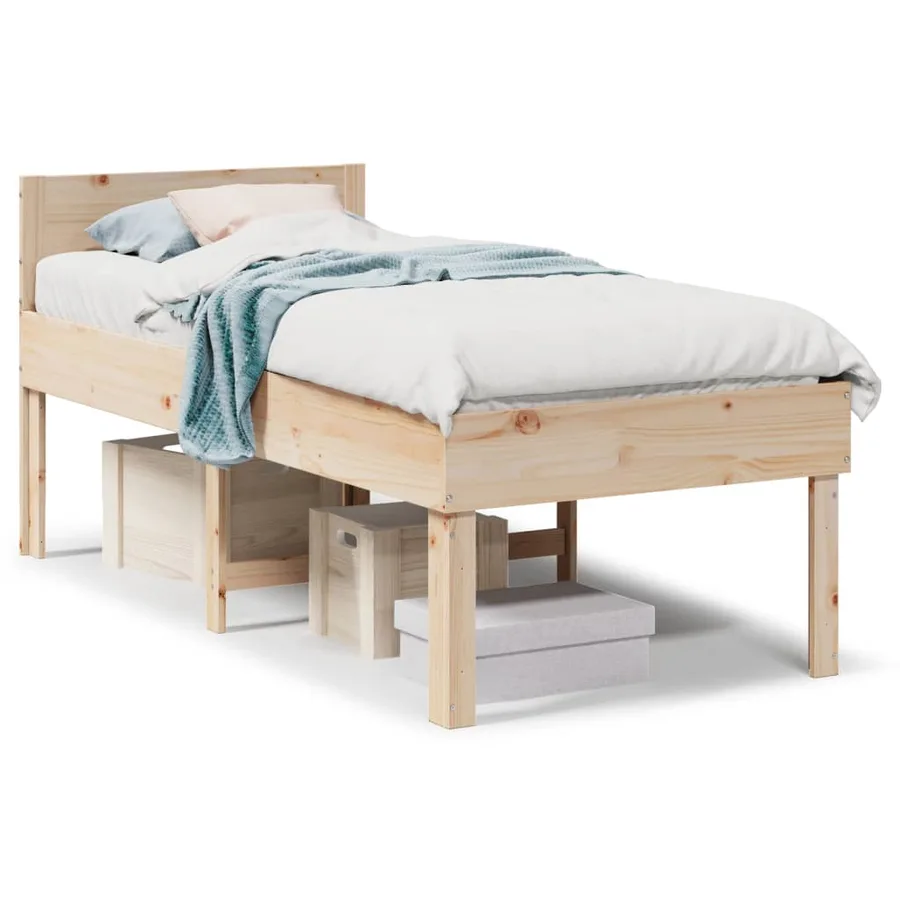 Cadre de lit sans matelas 90x190 cm bois de pin massif - 2