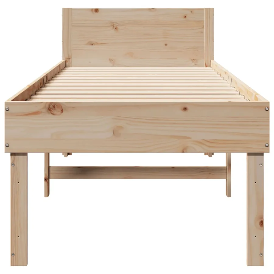 Cadre de lit sans matelas 90x190 cm bois de pin massif - 4