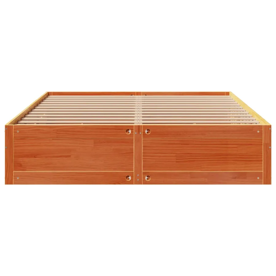 Cadre de lit sans matelas avec tiroirs brun cire 180x200 cm pin - 4