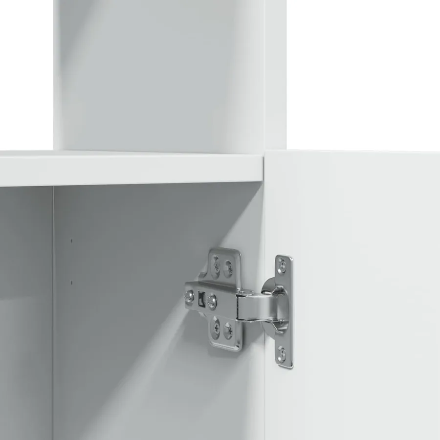 Buffet haut blanc 92x33x140 cm bois d'ingénierie - 10