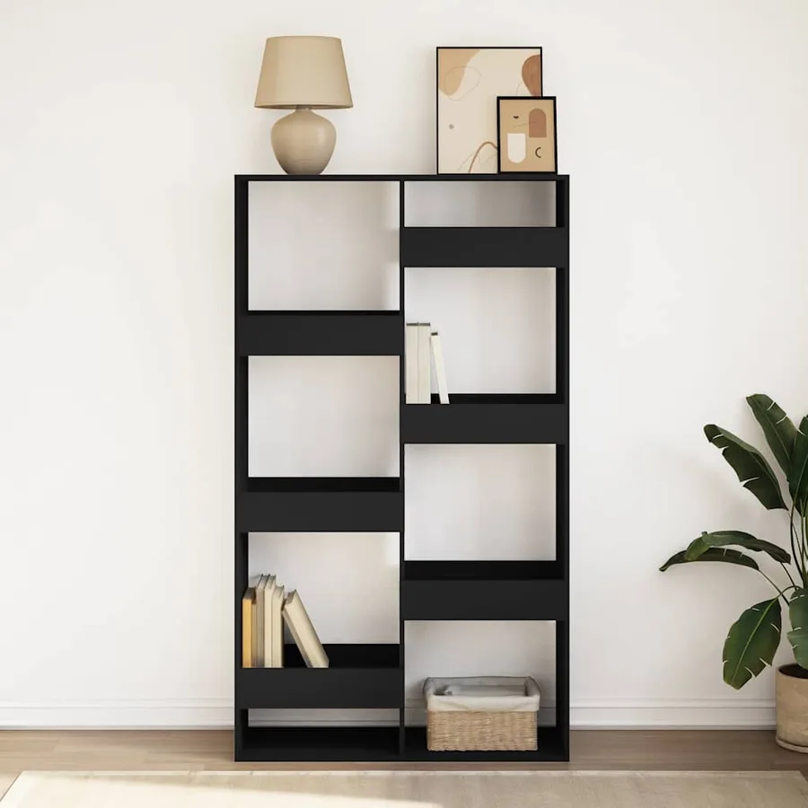 Bibliothèque noir 100x33x175 cm bois d'ingénierie - 3
