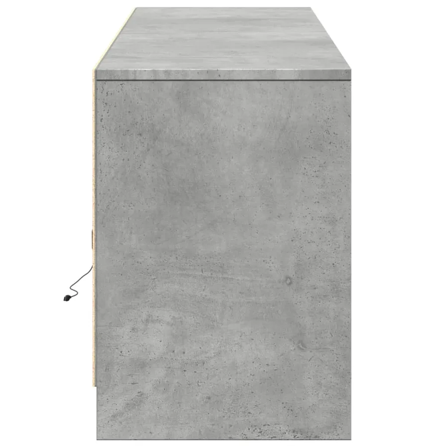 Meuble TV avec LED gris béton 180x34x50 cm bois d'ingénierie - 7