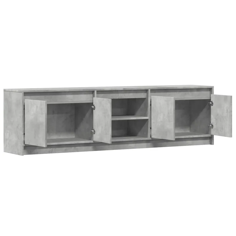 Meuble TV avec LED gris béton 180x34x50 cm bois d'ingénierie - 9