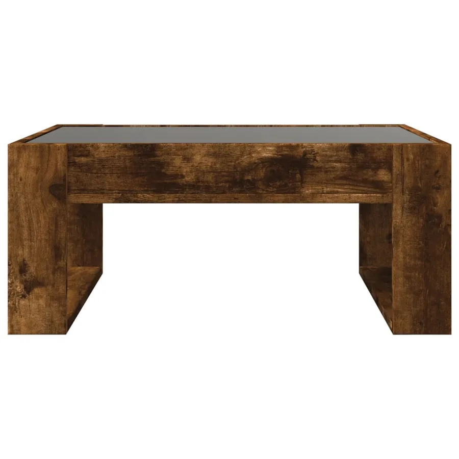 Table basse avec LED infini chêne fumé 70x53x30 cm - 6