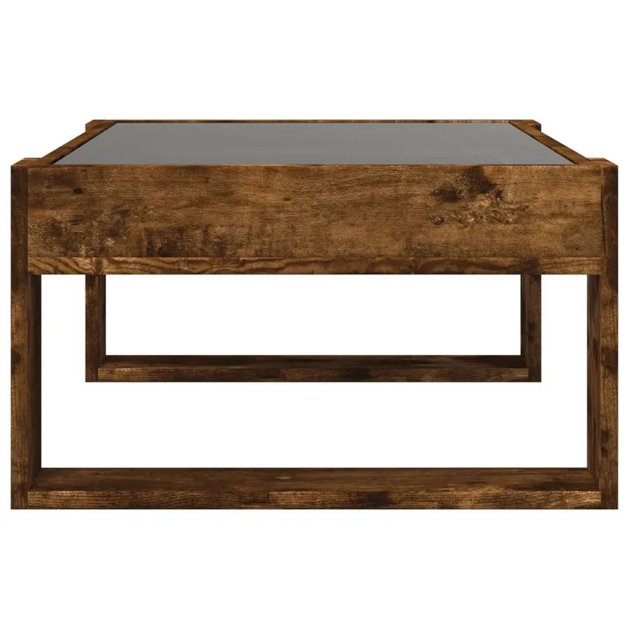 Table basse avec LED infini chêne fumé 70x53x30 cm - 7