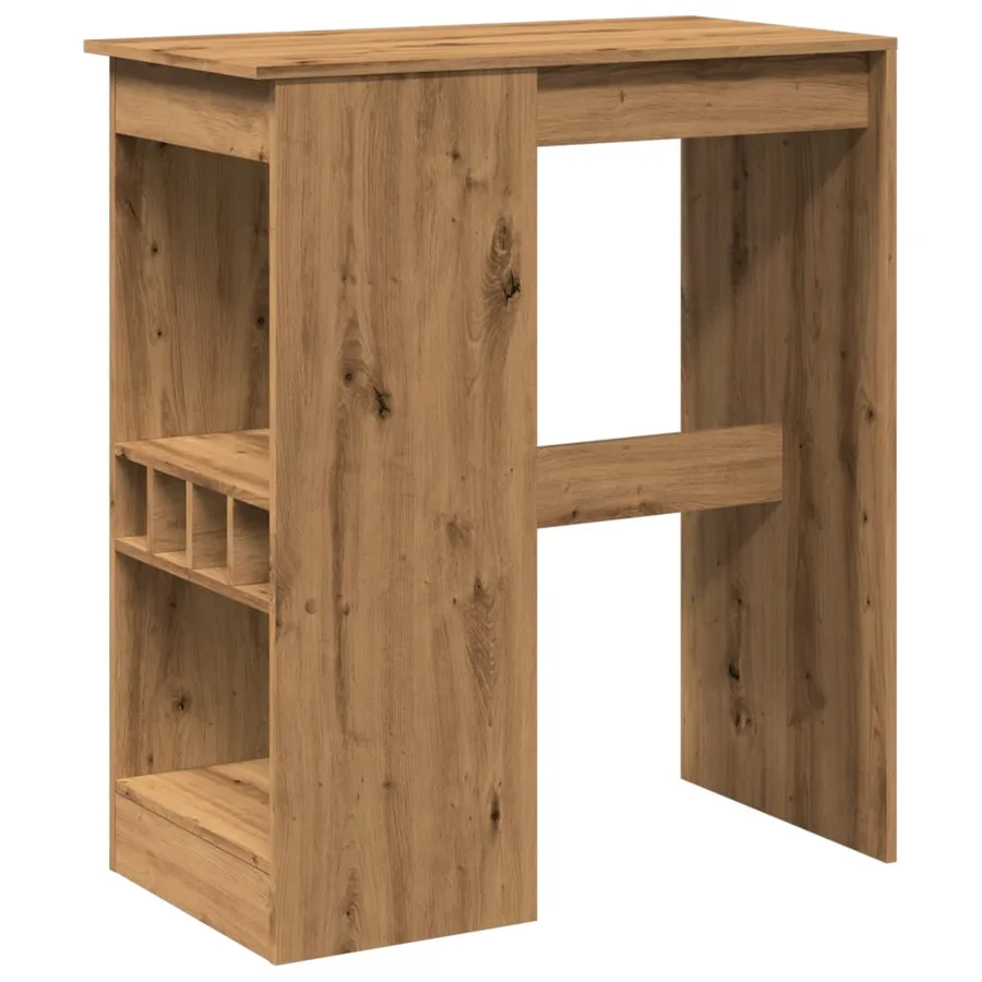 Table de bar avec étagères chêne artisanal bois d'ingénierie - 2