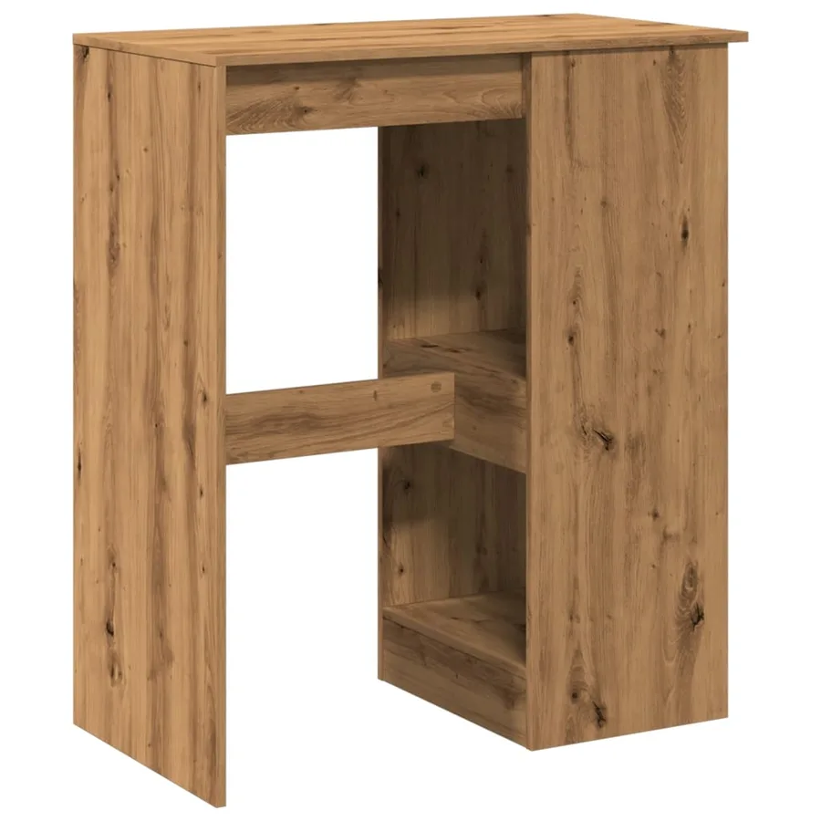 Table de bar avec étagères chêne artisanal bois d'ingénierie - 6