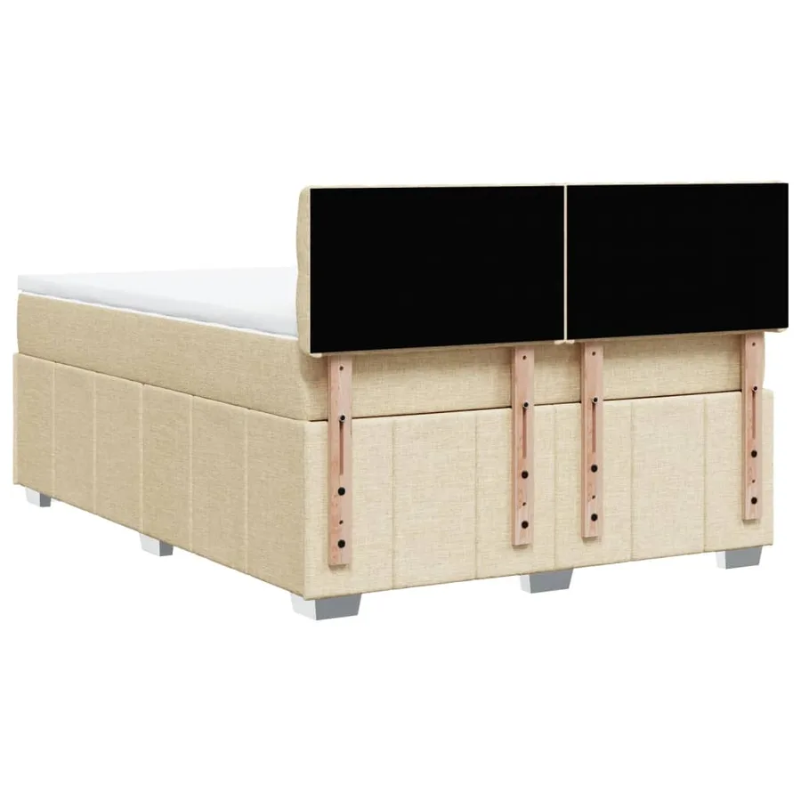 Sommier à lattes de lit avec matelas Crème 140x200 cm Tissu - 8