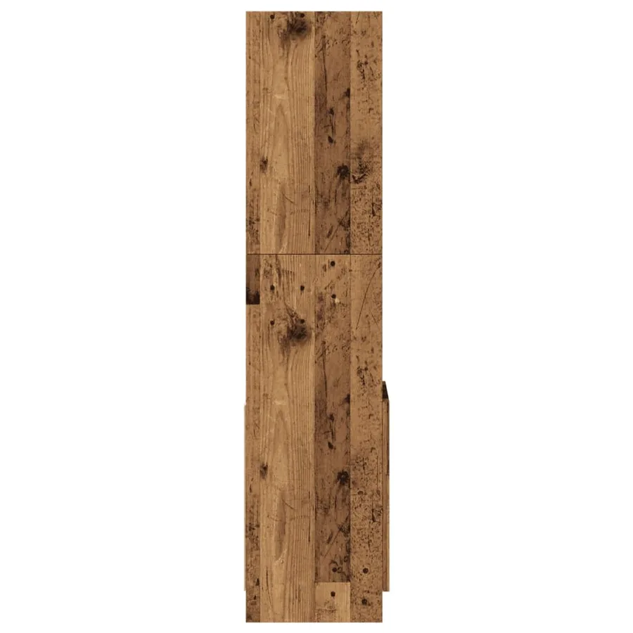 Buffet haut vieux bois 92x33x140 cm bois d'ingénierie - 6