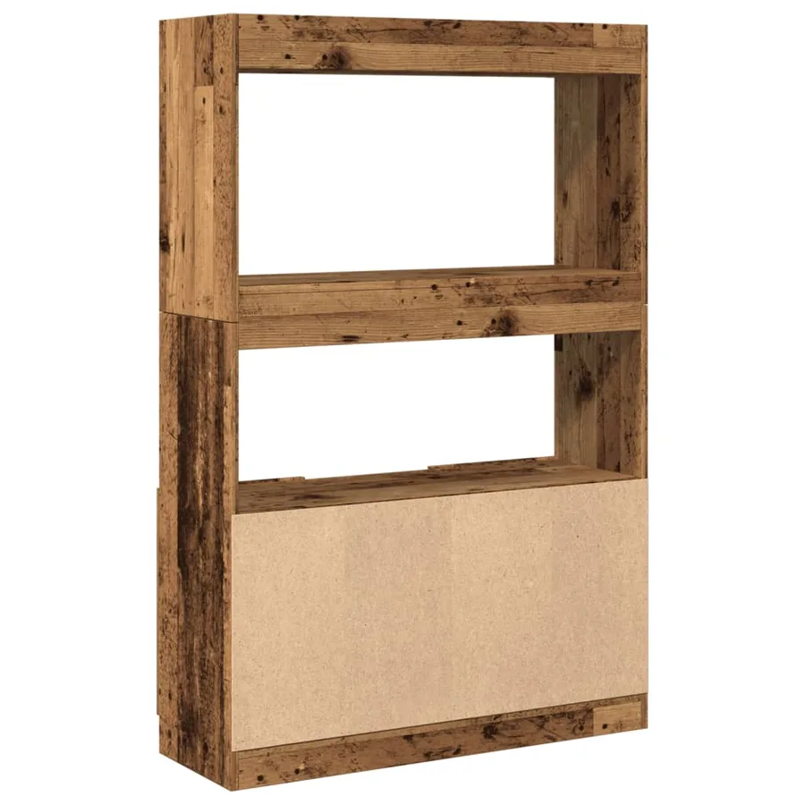 Buffet haut vieux bois 92x33x140 cm bois d'ingénierie - 7