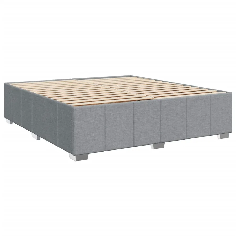 Sommier à lattes de lit avec matelas Gris clair 200x200cm Tissu - 8