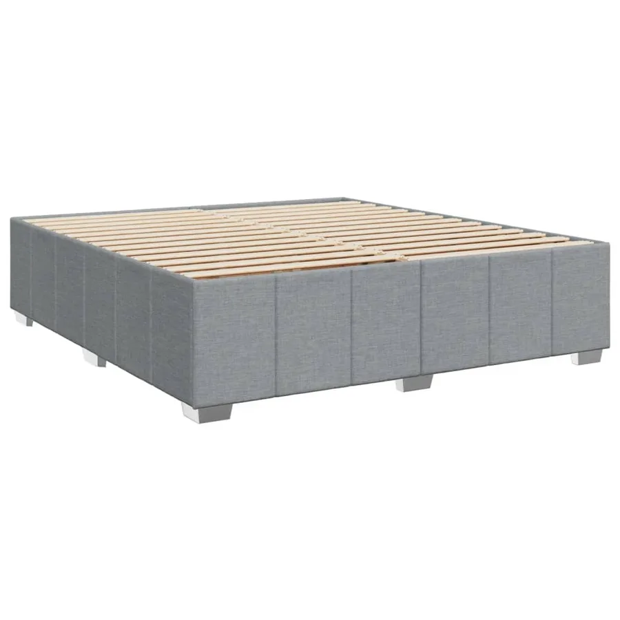 Sommier à lattes de lit avec matelas Gris clair 200x200cm Tissu - 8