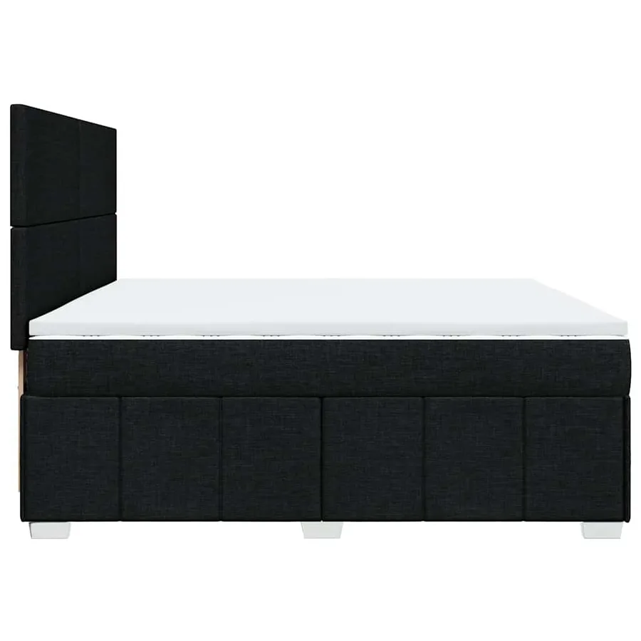 Sommier à lattes de lit avec matelas Noir 200x200 cm Tissu - 7