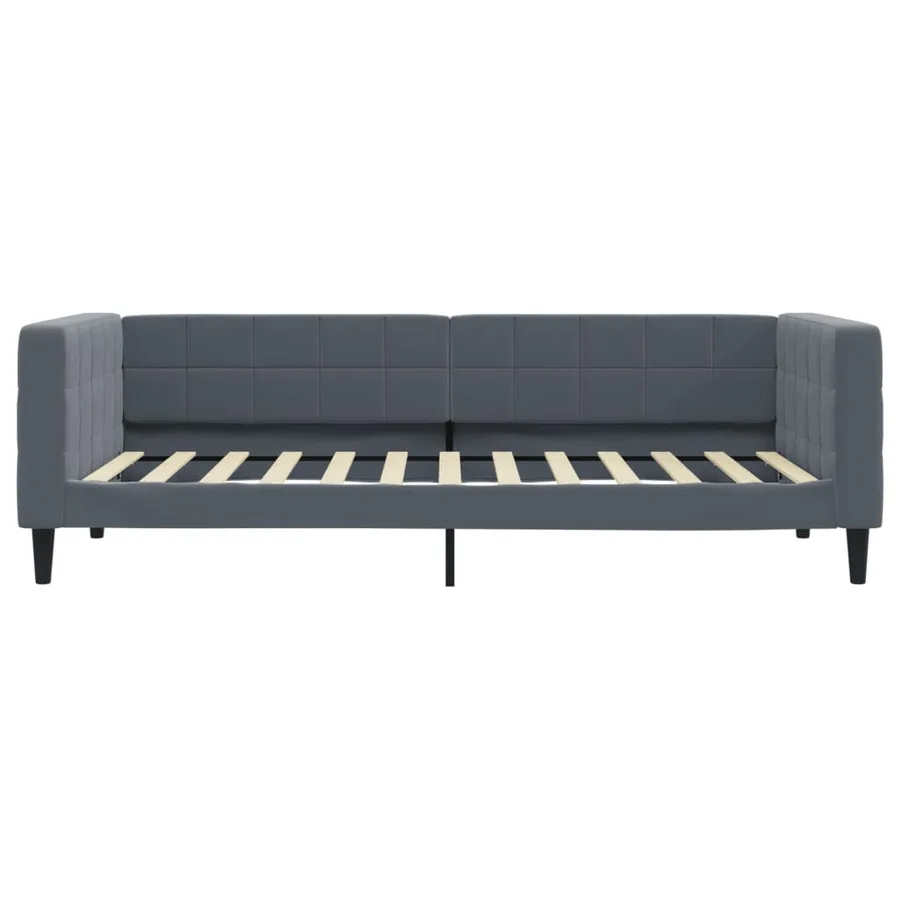 Lit de jour avec matelas gris foncé 100x200 cm velours - 4