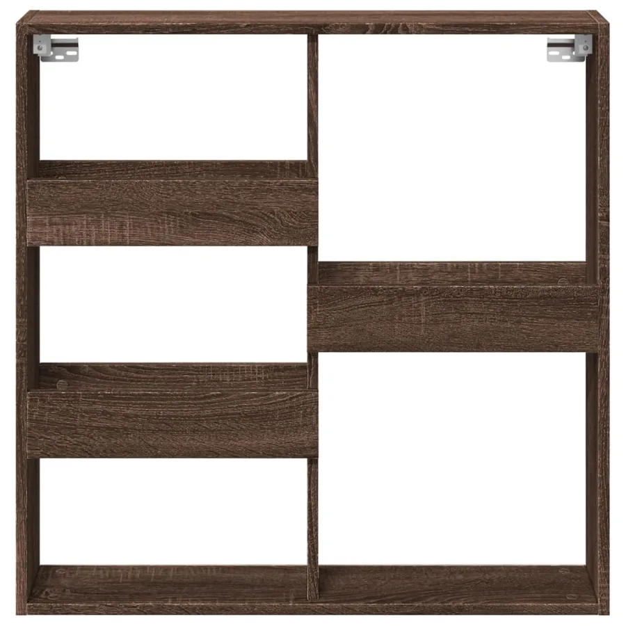 Armoire murale chêne marron 80x15x80 cm bois d'ingénierie - 4