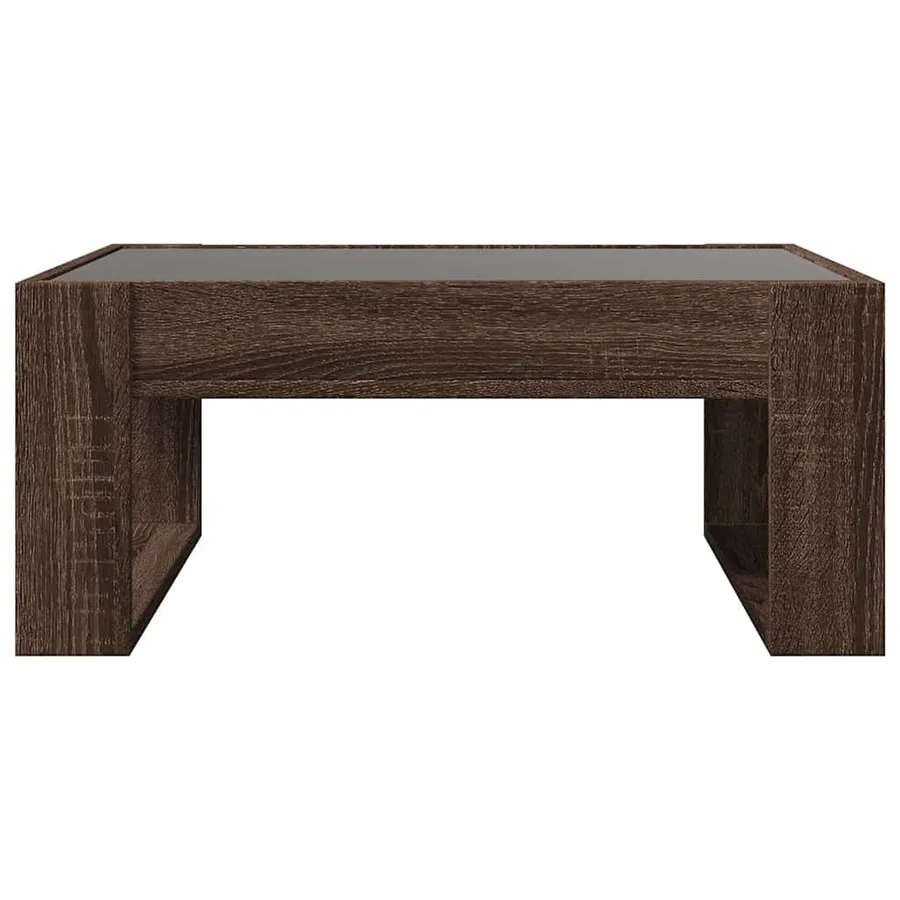 Table basse avec LED infini chêne marron 70x53x30 cm - 6
