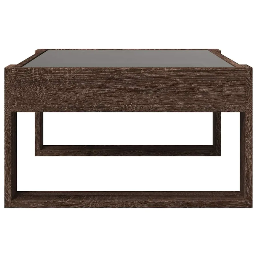 Table basse avec LED infini chêne marron 70x53x30 cm - 7