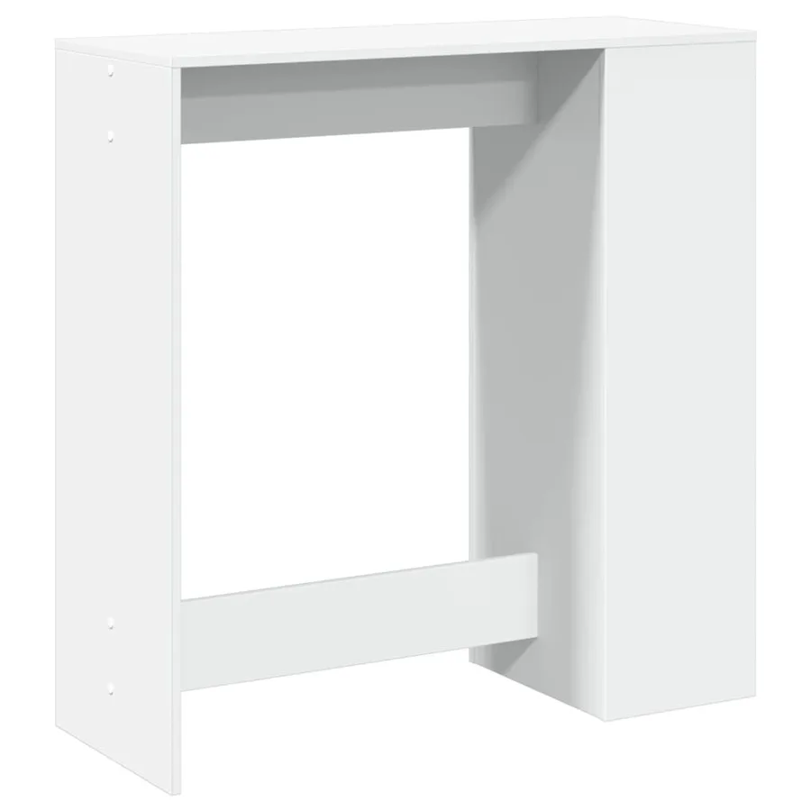 Table de bar avec étagères blanc bois d'ingénierie - 7