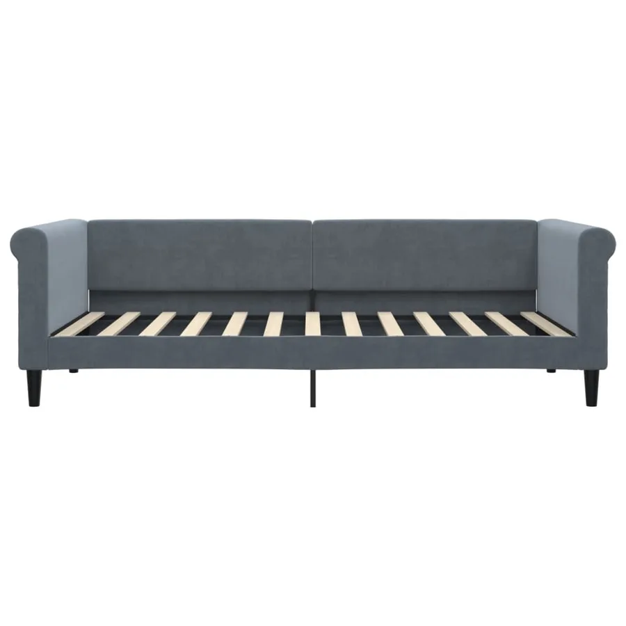 Lit de repos sans matelas gris foncé 90x200 cm velours - 3