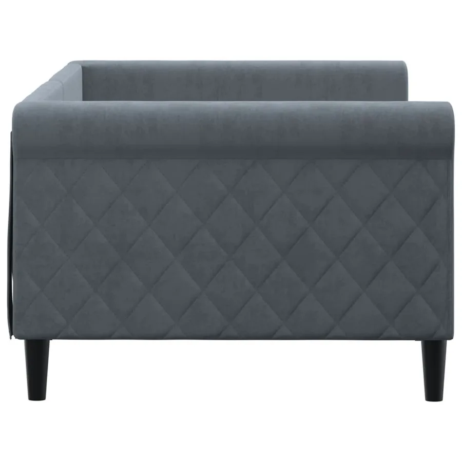 Lit de repos sans matelas gris foncé 90x200 cm velours - 4