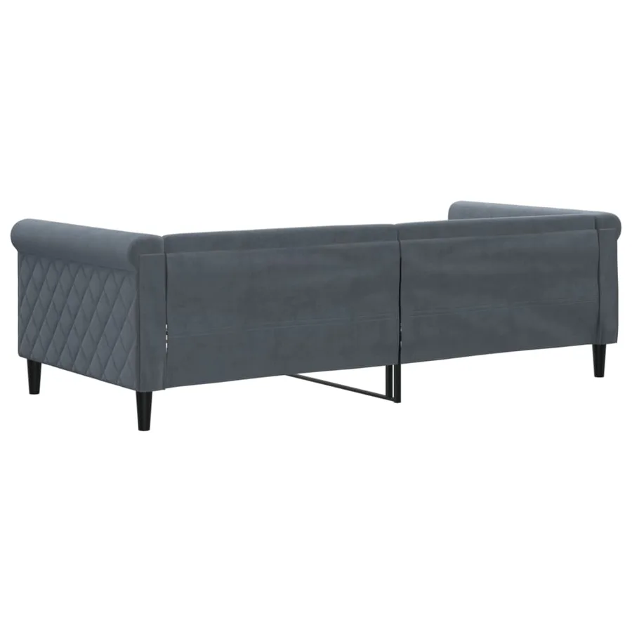 Lit de repos sans matelas gris foncé 90x200 cm velours - 5