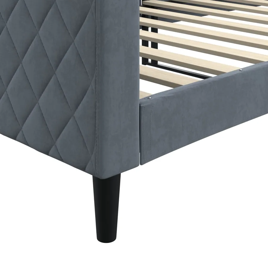Lit de repos sans matelas gris foncé 90x200 cm velours - 6