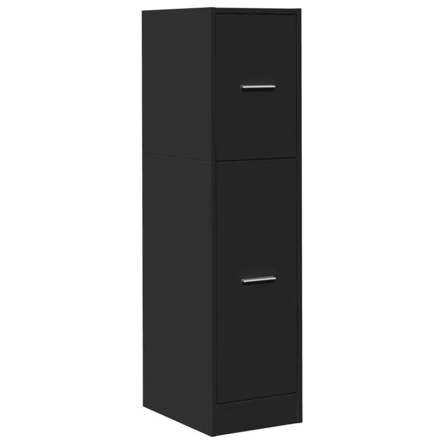 Armoire d'apothicaire noir 30x41x118 cm bois d'ingénierie - 4