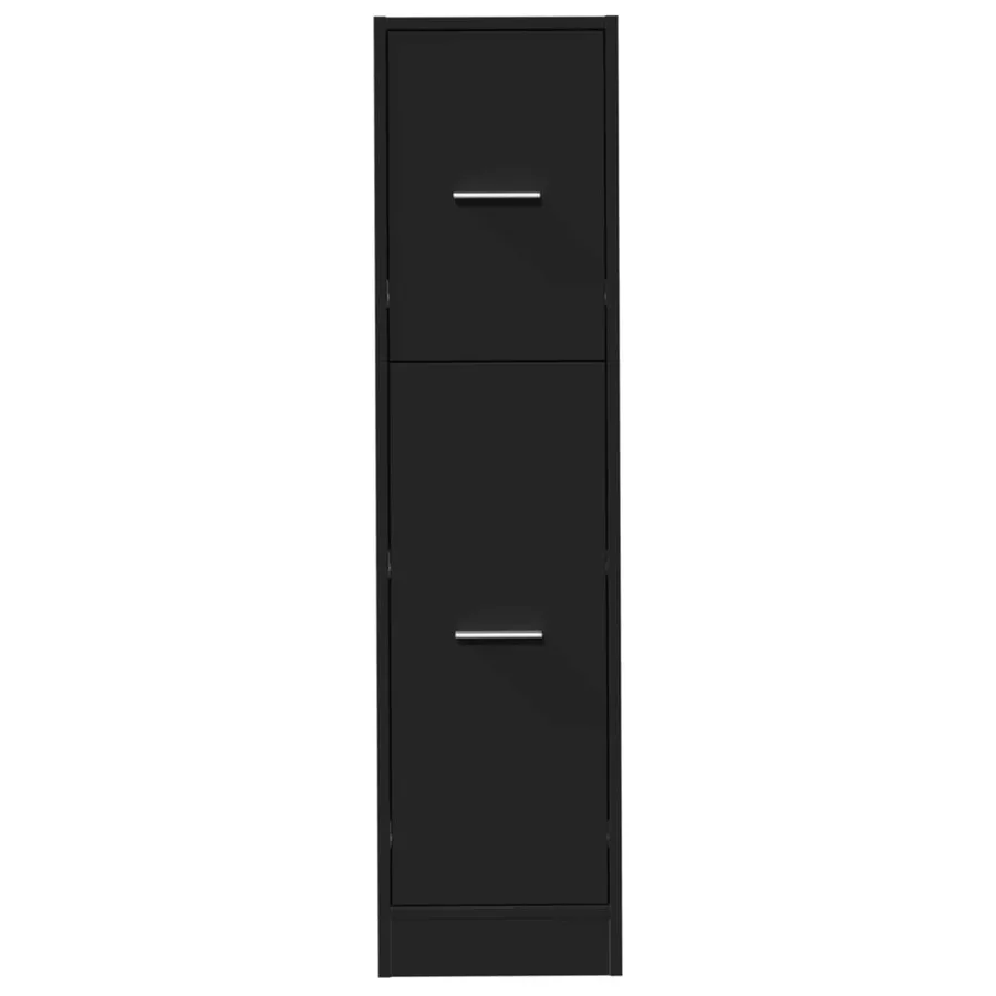 Armoire d'apothicaire noir 30x41x118 cm bois d'ingénierie - 5