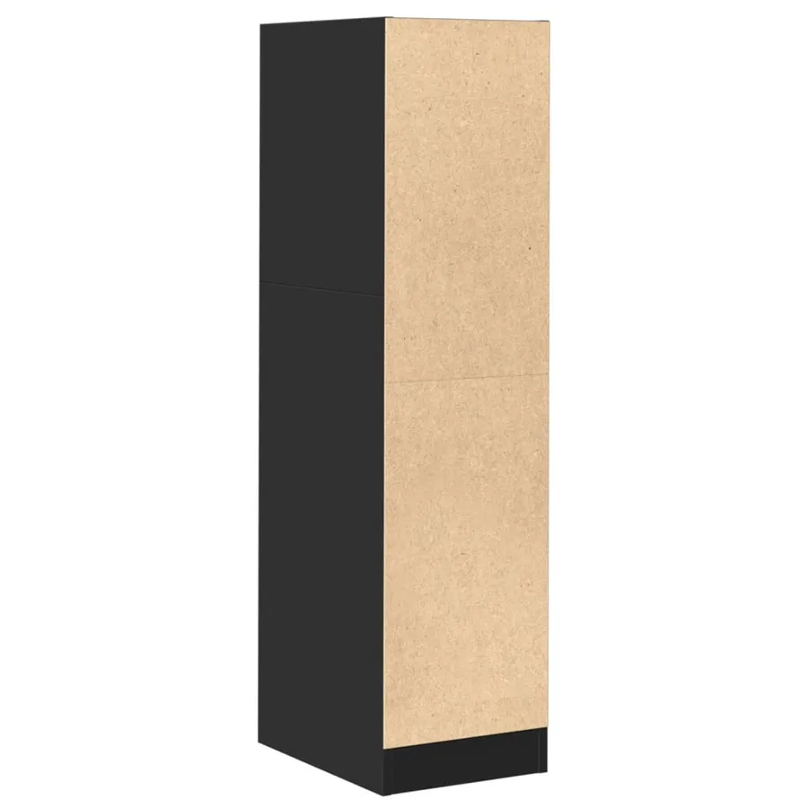 Armoire d'apothicaire noir 30x41x118 cm bois d'ingénierie - 6